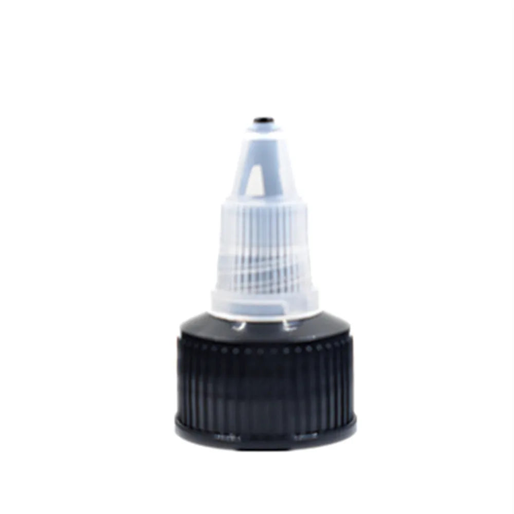 black HDPE cylinder round 1/2/4/8oz 30/100/200/250ml/500ml plastic soft flat bottle with Twist pointed mouth top cap for Uv Glue