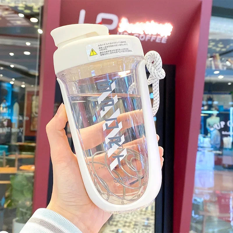 New 550ml Portable Kawaii Plastic Tritan Shaker Water Bottle Sports GYM Travel Protein Shaker Drink Bottles BPA Free
