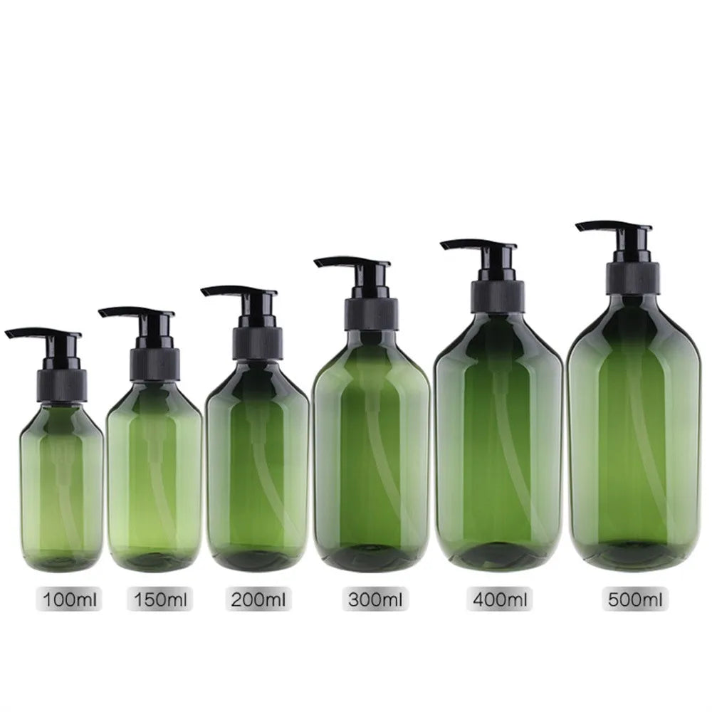 100/200/300/400/500ml Pump Bottle Dispenser Refillable Bathroom Shampoo Shower Gel Bottles Kitchen Dish Plastic Liquid Container