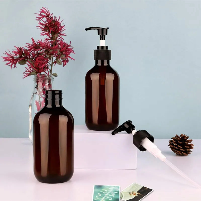 100/200/300/400/500ml Pump Bottle Dispenser Refillable Bathroom Shampoo Shower Gel Bottles Kitchen Dish Plastic Liquid Container