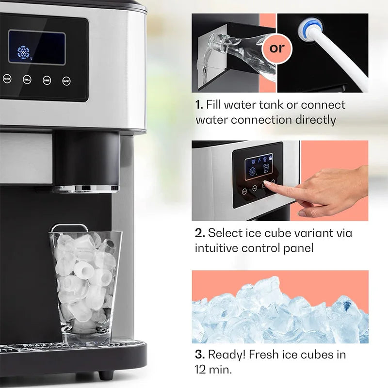 3-in-1 Refrigerator & Countertop Self-Cleaning Water Dispenser with Crushed Ice Function 18KG/DAY Household Kitchen & Office Wat