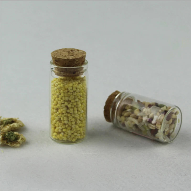 5ml-30ml Glass Bottles with Cork Vials Wishing Bottles for Medicine Candy Spice Jars Art Crafts Wedding Favors Control Bottle