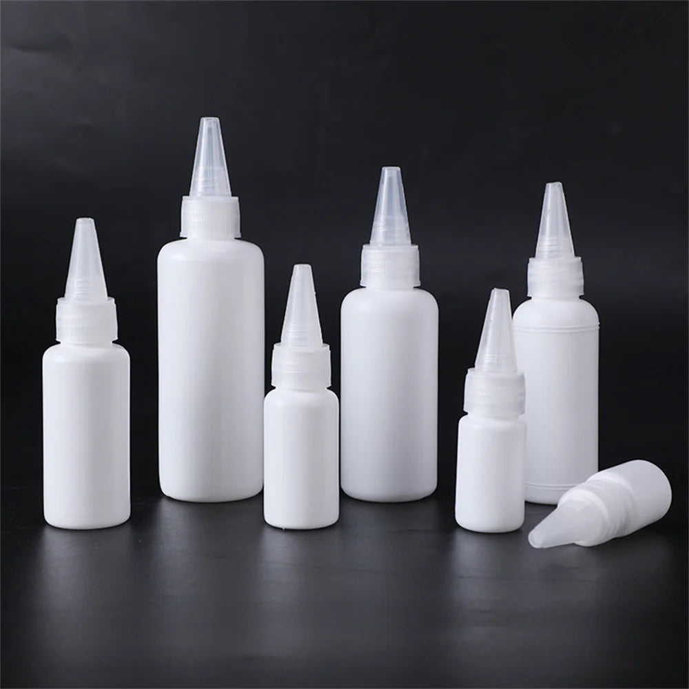 5/10/20/30/50/60/100ml Empty PE Plastic Glue Bottles With Screw-On Lids Squeeze Liquid Ink Oil Dropper Bottles