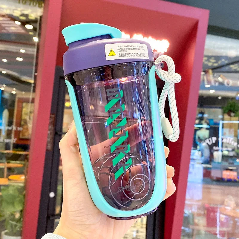 New 550ml Portable Kawaii Plastic Tritan Shaker Water Bottle Sports GYM Travel Protein Shaker Drink Bottles BPA Free