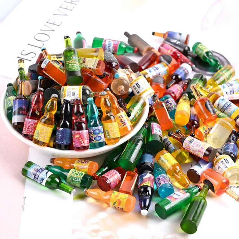 20PCS 1:6/1:12 Dollhouse Miniature Drink Bottles - Kitchen Accessories