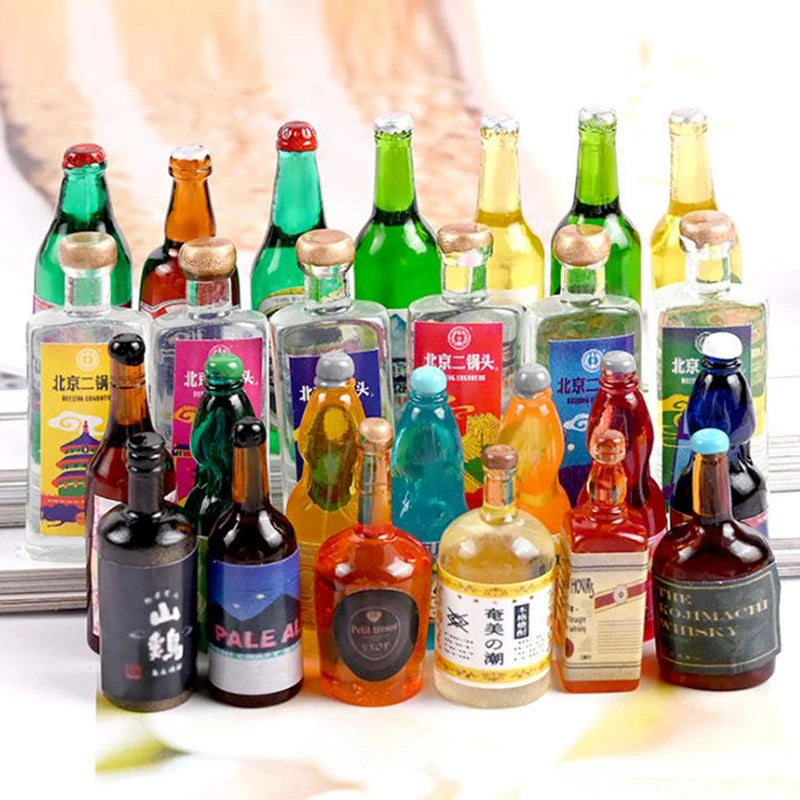 20PCS 1:6/1:12 Dollhouse Miniature Drink Bottles - Kitchen Accessories