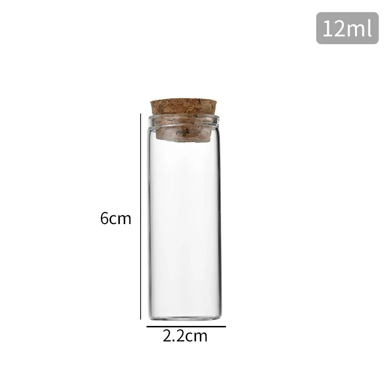 5ml~30ml Mini Clear Glass Drifting Bottles With Cork Stopper Small Jars For Christmas Wedding Birthday Party Decoration