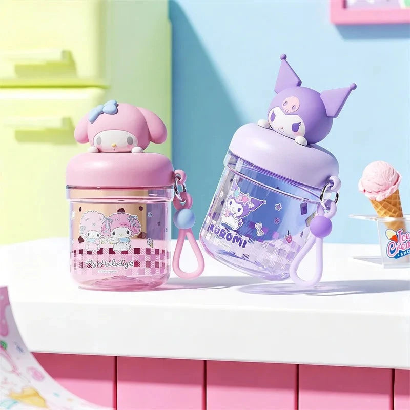 X&W Sanrio My Melody Kuromi 400ml Bisphenol A Leak Proof Bottle Portable Outdoor Travel Children's and Girls' Drinking Glass