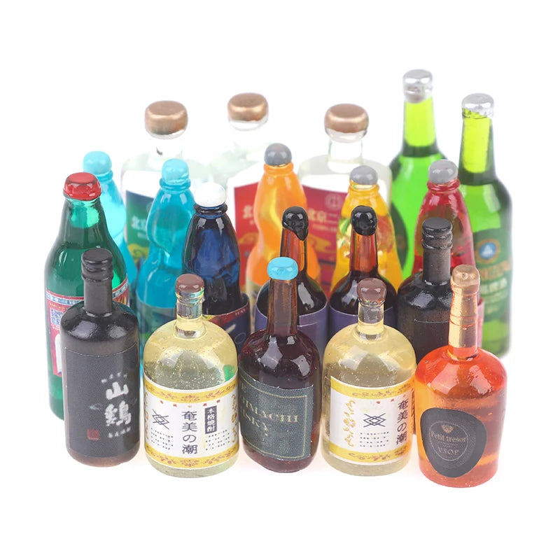 20PCS 1:6/1:12 Dollhouse Miniature Drink Bottles - Kitchen Accessories