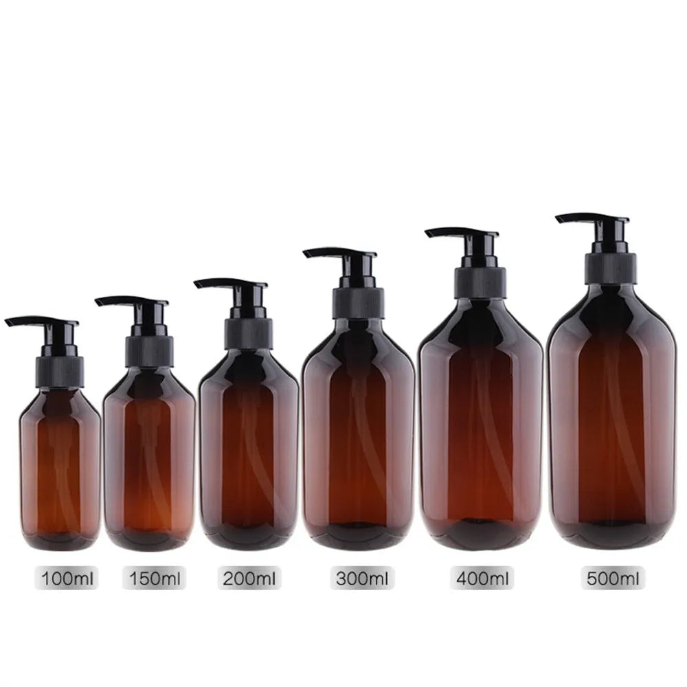 100/200/300/400/500ml Pump Bottle Dispenser Refillable Bathroom Shampoo Shower Gel Bottles Kitchen Dish Plastic Liquid Container