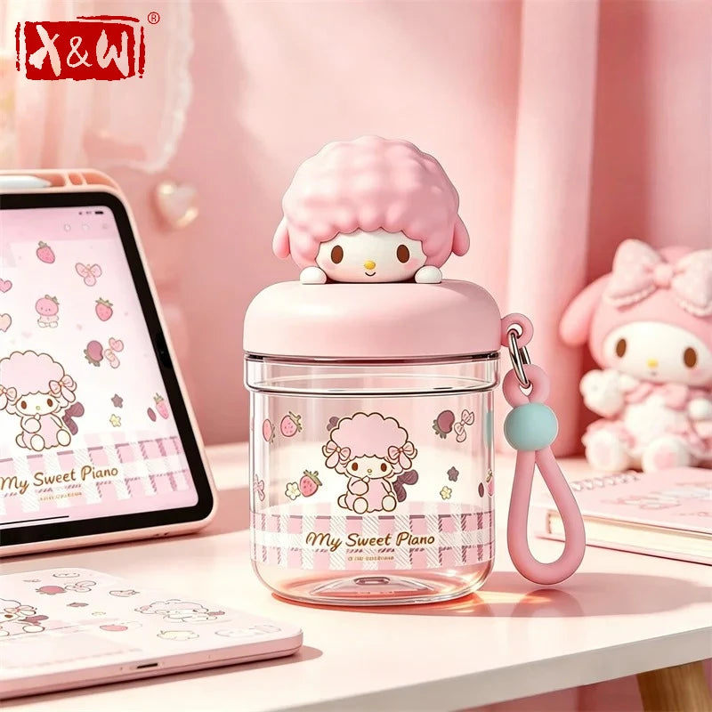 X&W Sanrio My Melody Kuromi 400ml Bisphenol A Leak Proof Bottle Portable Outdoor Travel Children's and Girls' Drinking Glass