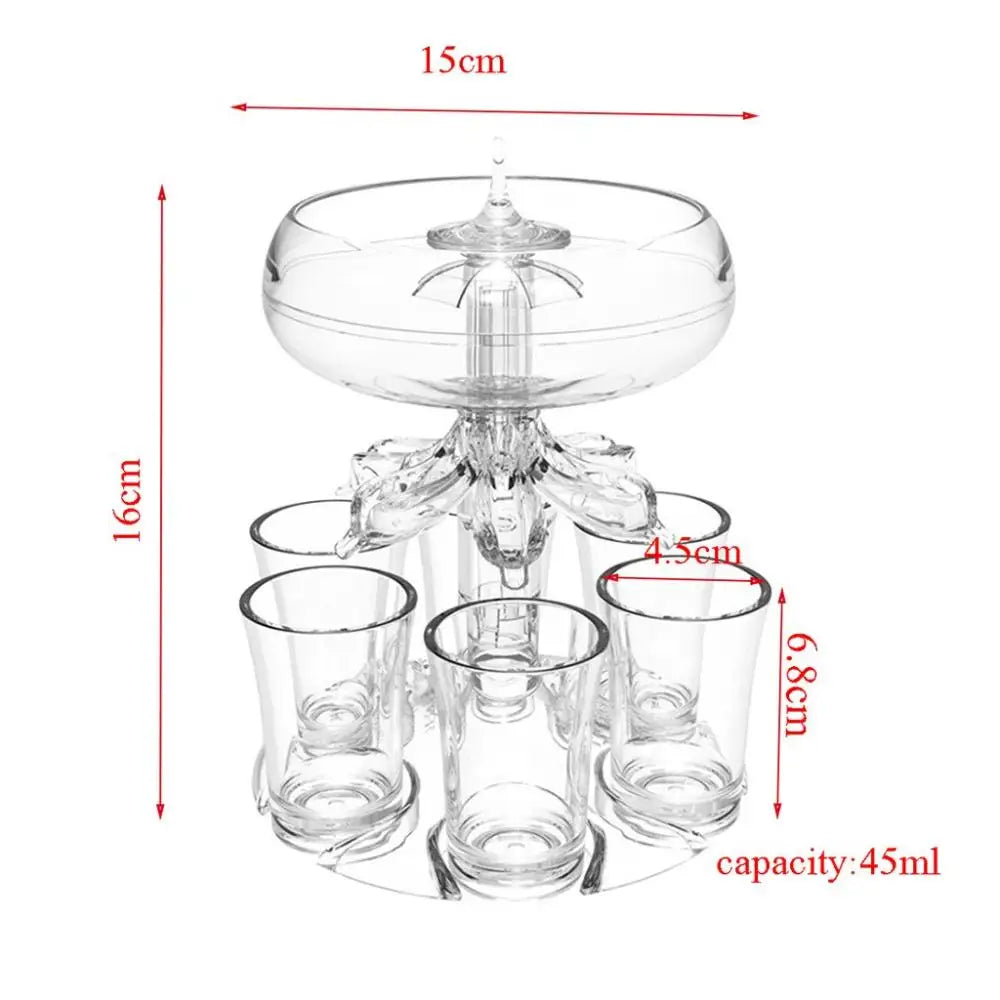 for Bar, Party, Home Clear With 6 Shot Glasses Bartender Tool Wine Set Beer Dispenser Rack Wine Dispenser Bar Accessories