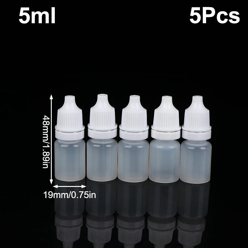 5Pcs 3/5/10/15/20/30/50/100ml Empty Plastic Dropper Bottle Paint Beauty Oil Ink Squeezable Refillable Bottle Cosmetics Storage