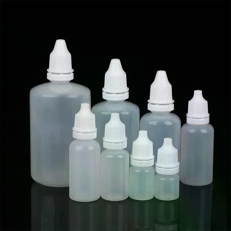 5Pcs 3/5/10/15/20/30/50/100ml Empty Plastic Dropper Bottle Paint Beauty Oil Ink Squeezable Refillable Bottle Cosmetics Storage