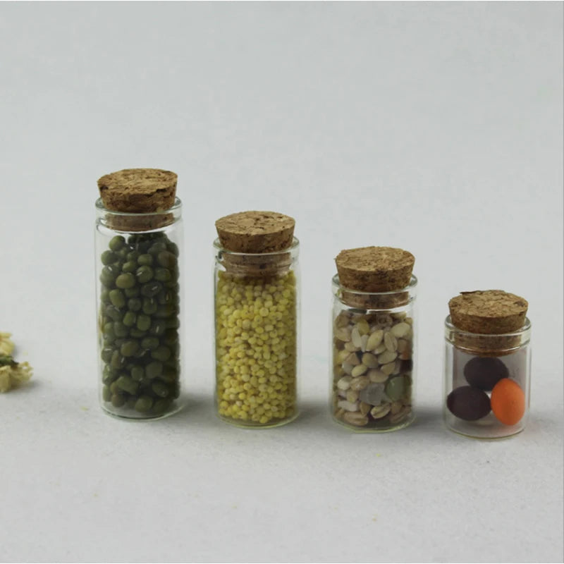 5ml~30ml Mini Clear Glass Drifting Bottles With Cork Stopper Small Jars For Christmas Wedding Birthday Party Decoration