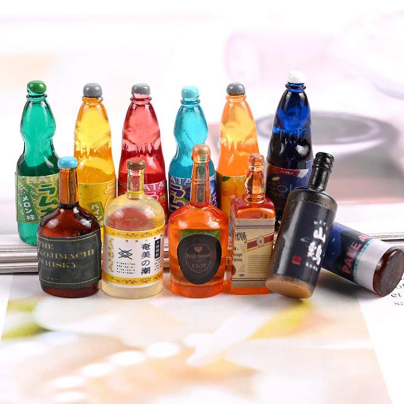 20PCS 1:6/1:12 Dollhouse Miniature Drink Bottles - Kitchen Accessories