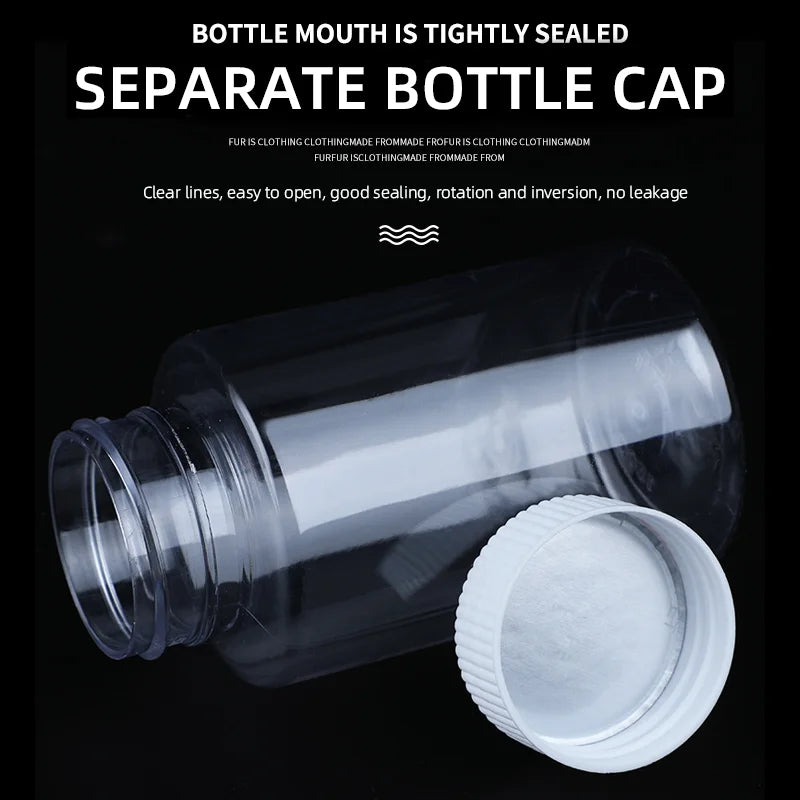 15ml/20ml/30ml/100ml Plastic PET Clear Empty Seal Bottles Solid Powder Medicine Pill Vial Container Reagent Packing Bottle