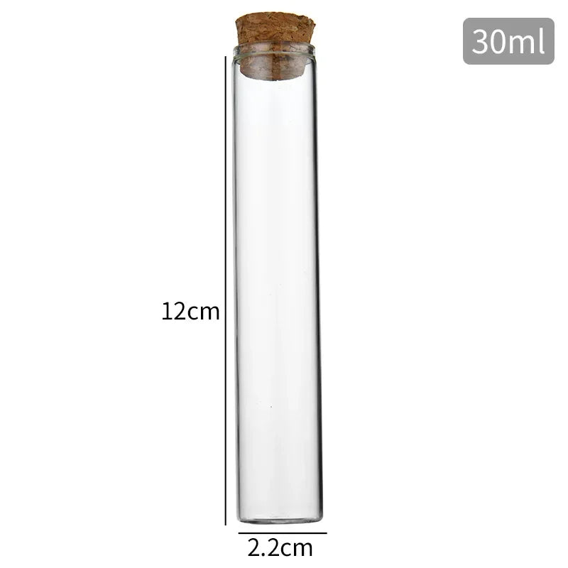 5ml~30ml Mini Clear Glass Drifting Bottles With Cork Stopper Small Jars For Christmas Wedding Birthday Party Decoration