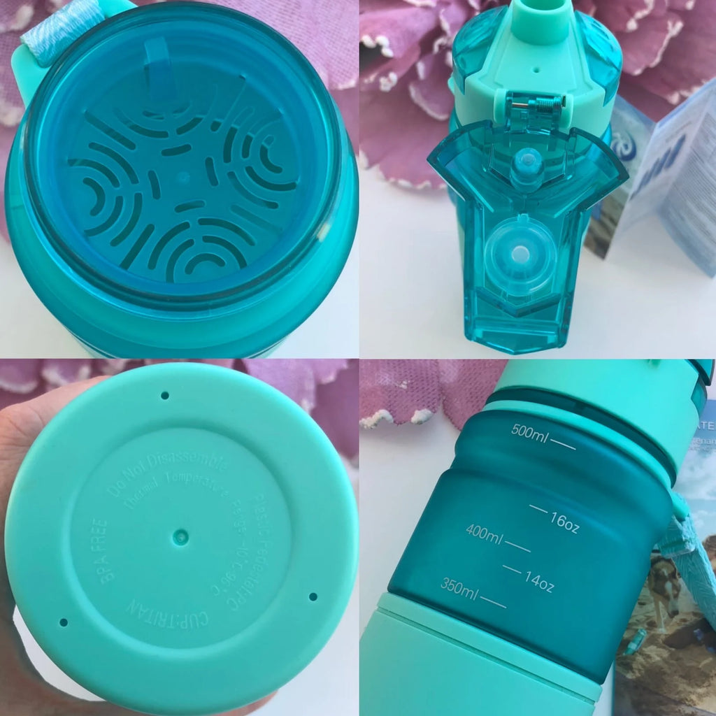 1PC 1000ml BPA Free Leak Proof Sports Water Bottle With Time Marker High Quality Tour Hiking Portable My Favorite Drink Bottles