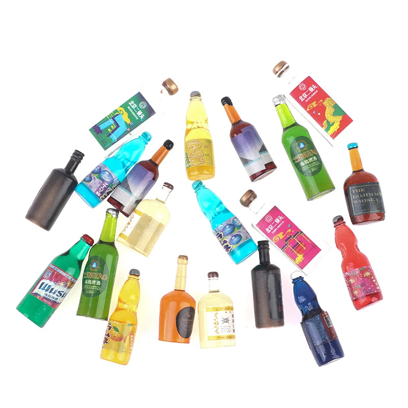 20PCS 1:6/1:12 Dollhouse Miniature Drink Bottles - Kitchen Accessories
