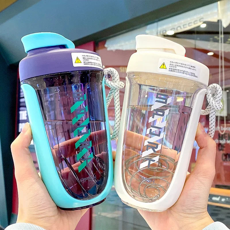 New 550ml Portable Kawaii Plastic Tritan Shaker Water Bottle Sports GYM Travel Protein Shaker Drink Bottles BPA Free