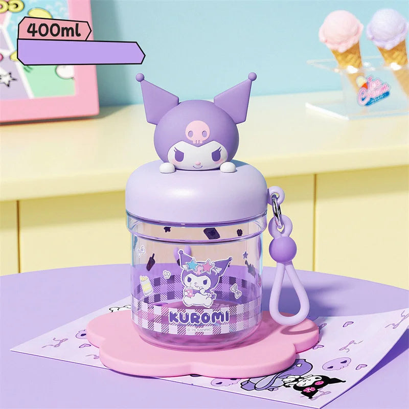 X&W Sanrio My Melody Kuromi 400ml Bisphenol A Leak Proof Bottle Portable Outdoor Travel Children's and Girls' Drinking Glass