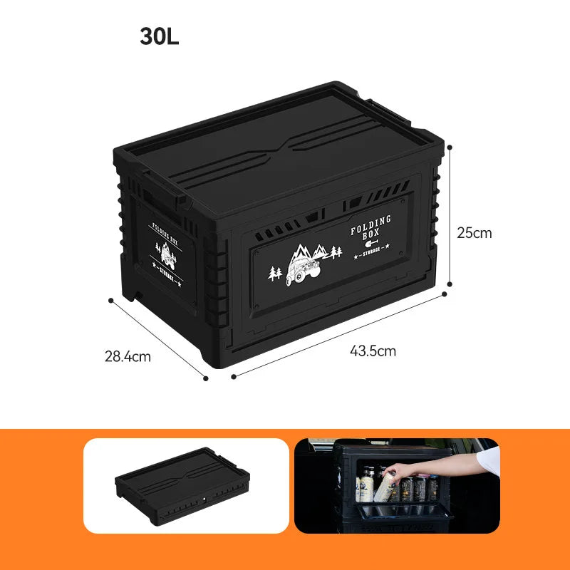 Outdoor Waterproof Plastic Foldable Container Box Multi-function Camping Storage Box