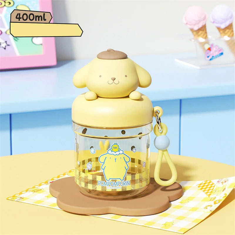 X&W Sanrio My Melody Kuromi 400ml Bisphenol A Leak Proof Bottle Portable Outdoor Travel Children's and Girls' Drinking Glass