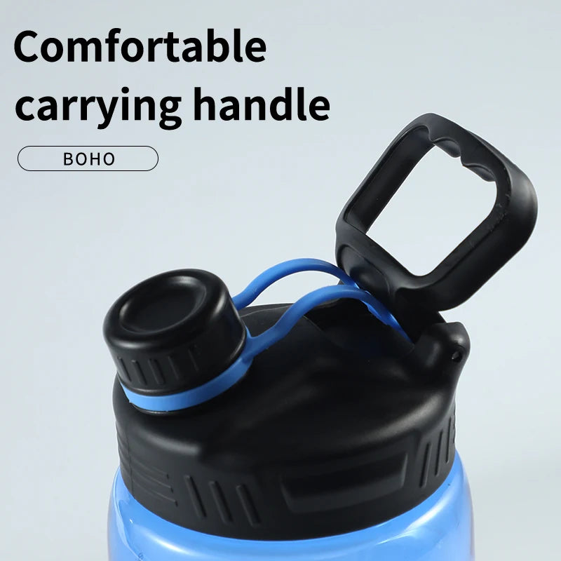 Fjbottle 2 Liter Water Bottle With Straw Large Portable Travel Bottles Sports Fitness Cup with Time Scale