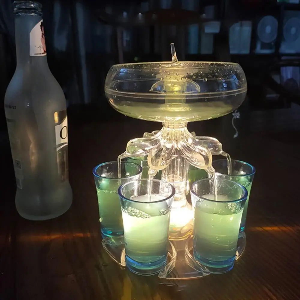 for Bar, Party, Home Clear With 6 Shot Glasses Bartender Tool Wine Set Beer Dispenser Rack Wine Dispenser Bar Accessories