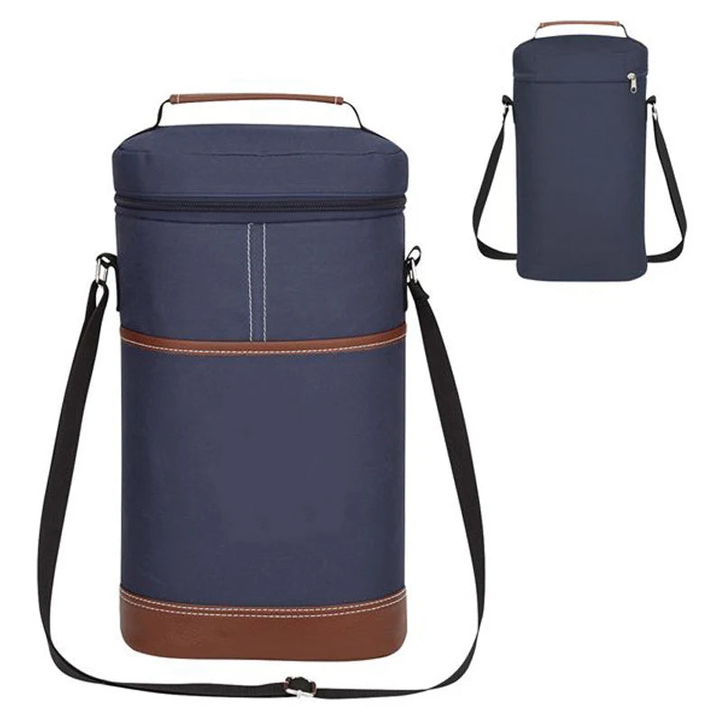 7L Portable Wine Cooler Bag Insulated Thermal Carrier for 2 Drink Bottles Beer Outdoor Party Travel Portable Wine Tote Bag 2025