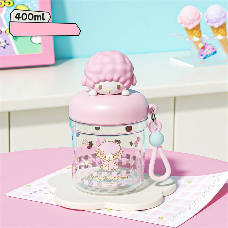 X&W Sanrio My Melody Kuromi 400ml Bisphenol A Leak Proof Bottle Portable Outdoor Travel Children's and Girls' Drinking Glass