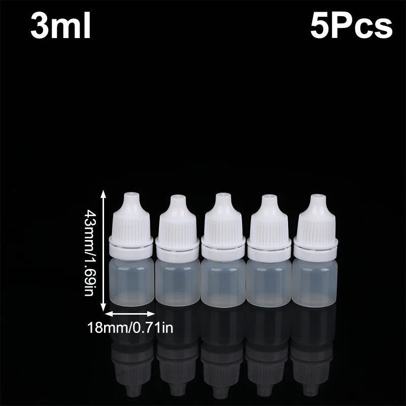 5Pcs 3/5/10/15/20/30/50/100ml Empty Plastic Dropper Bottle Paint Beauty Oil Ink Squeezable Refillable Bottle Cosmetics Storage
