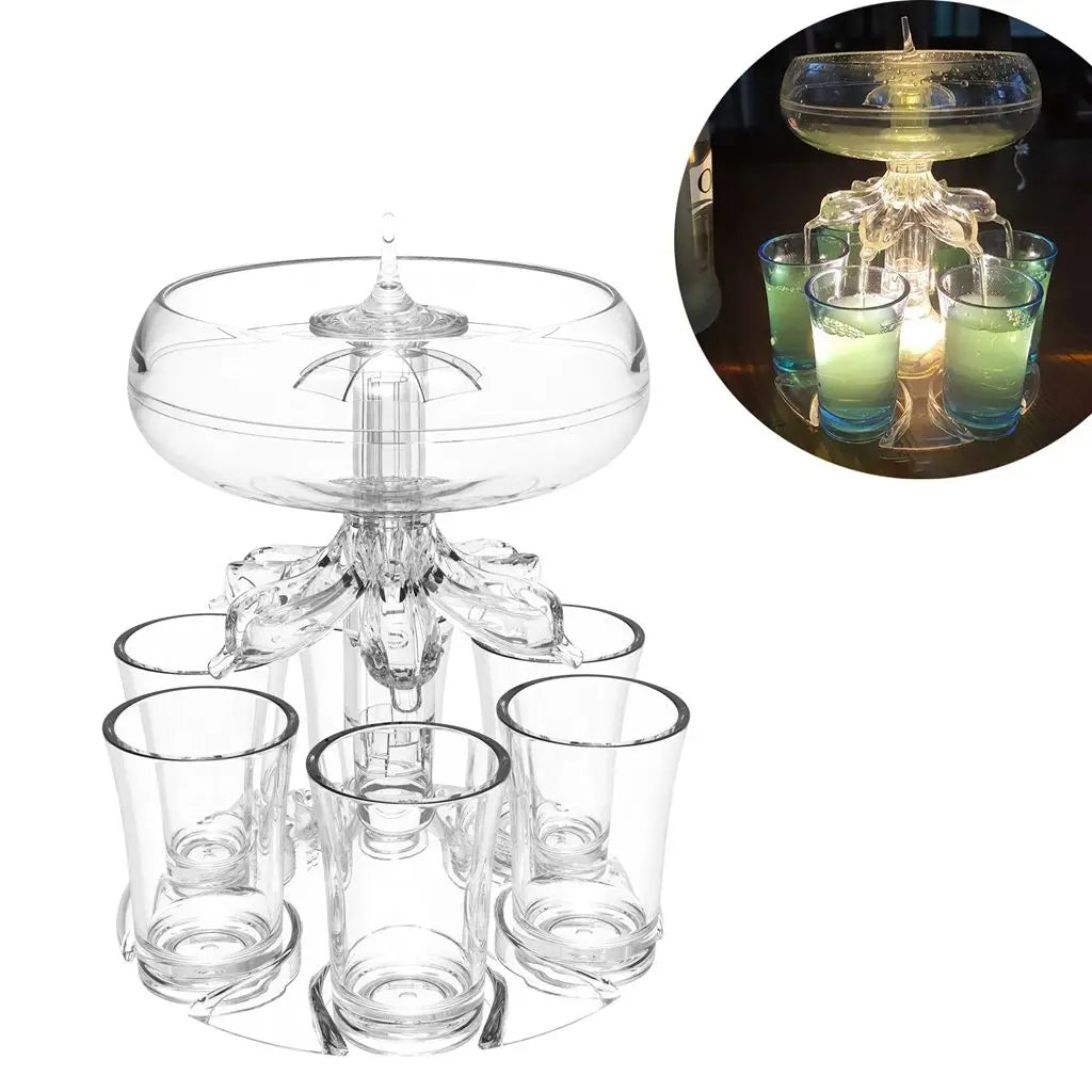 for Bar, Party, Home Clear With 6 Shot Glasses Bartender Tool Wine Set Beer Dispenser Rack Wine Dispenser Bar Accessories