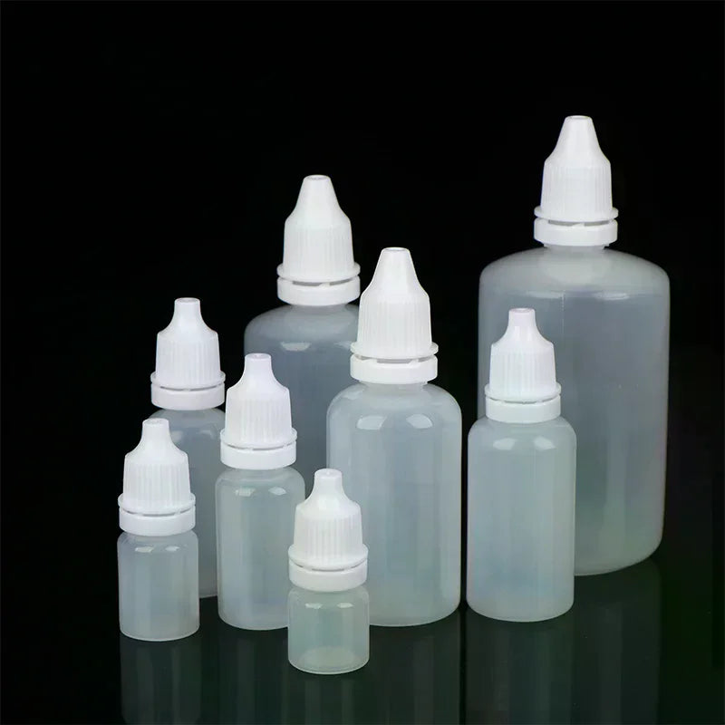 5Pcs 3/5/10/15/20/30/50/100ml Empty Plastic Dropper Bottle Paint Beauty Oil Ink Squeezable Refillable Bottle Cosmetics Storage
