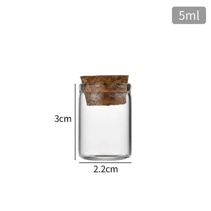 5ml-30ml Glass Bottles with Cork Vials Wishing Bottles for Medicine Candy Spice Jars Art Crafts Wedding Favors Control Bottle