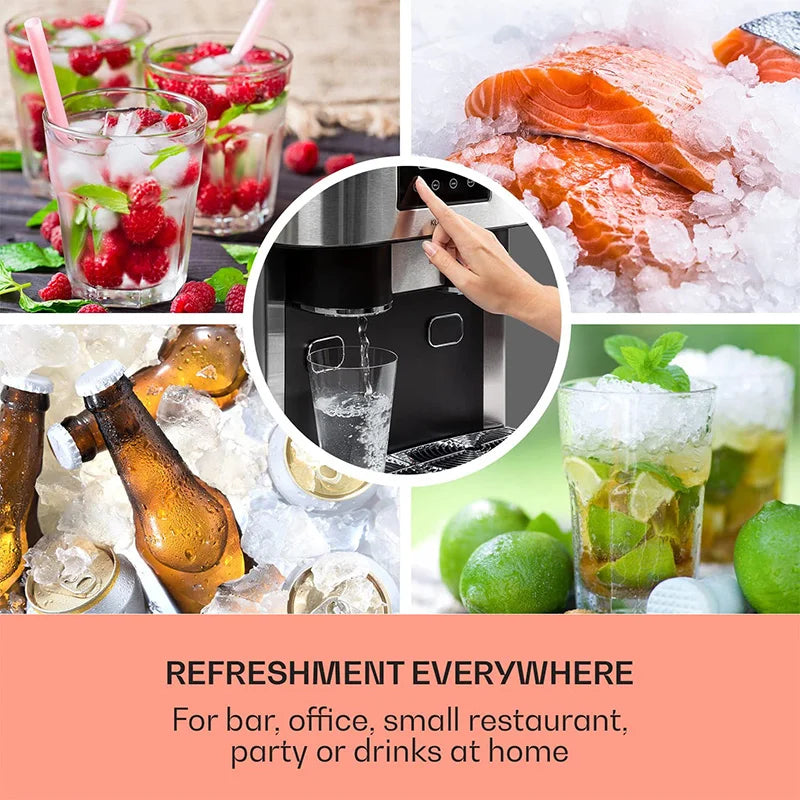 3-in-1 Refrigerator & Countertop Self-Cleaning Water Dispenser with Crushed Ice Function 18KG/DAY Household Kitchen & Office Wat