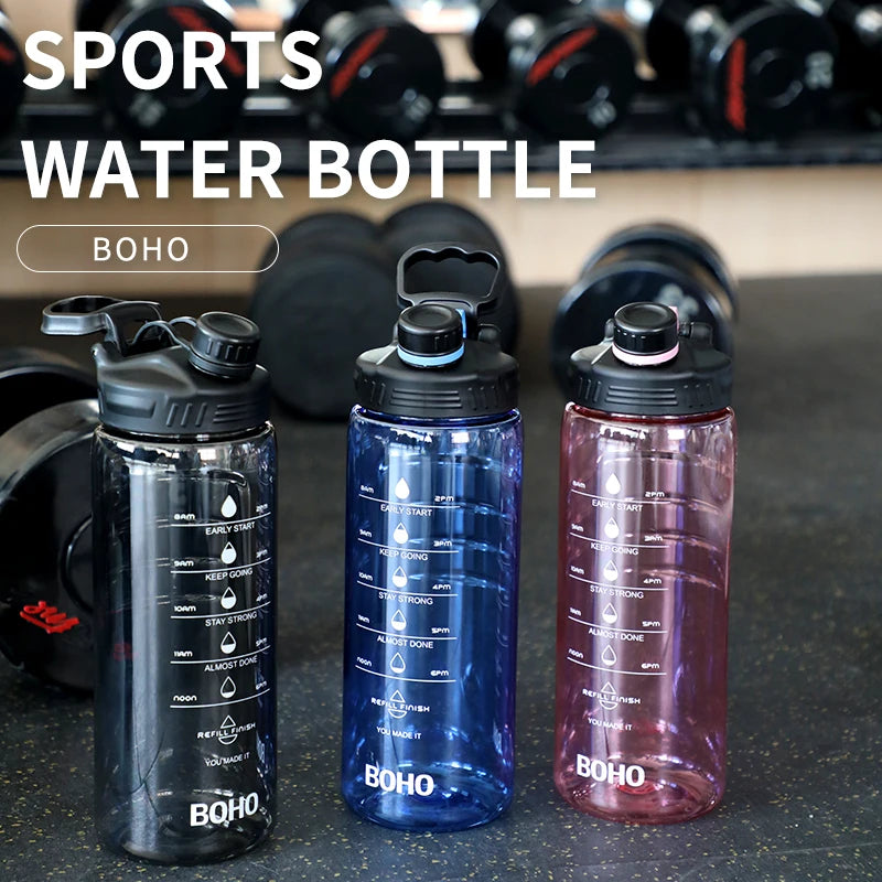 Fjbottle 2 Liter Water Bottle With Straw Large Portable Travel Bottles Sports Fitness Cup with Time Scale